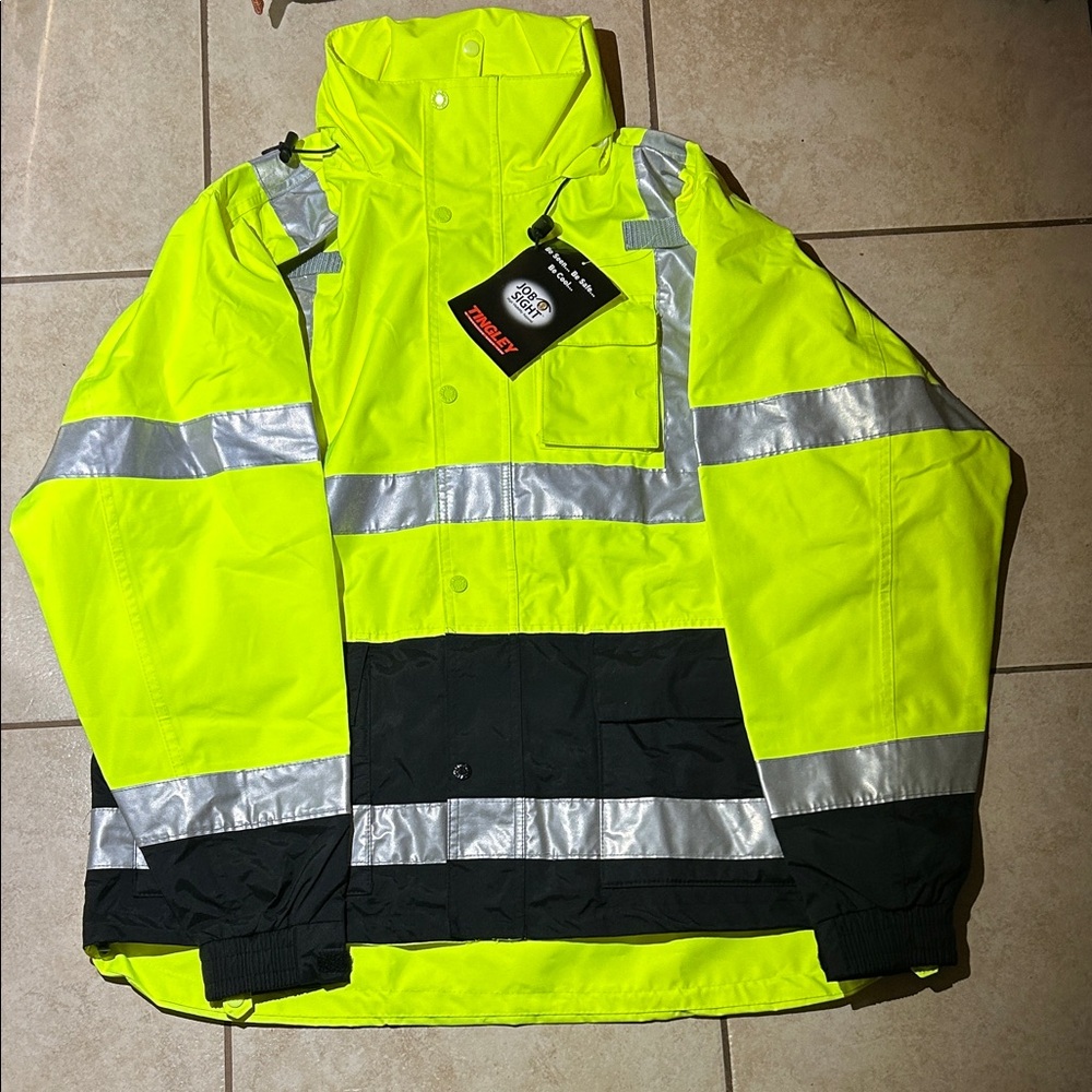Tingley J24122 ICON 3.1 Hi-Vis Lime Jacket, Waterproof Class 3 Size XL